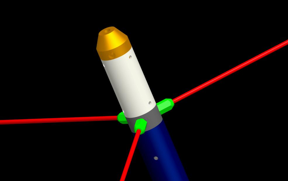 CAD model of antenna base assembly.
